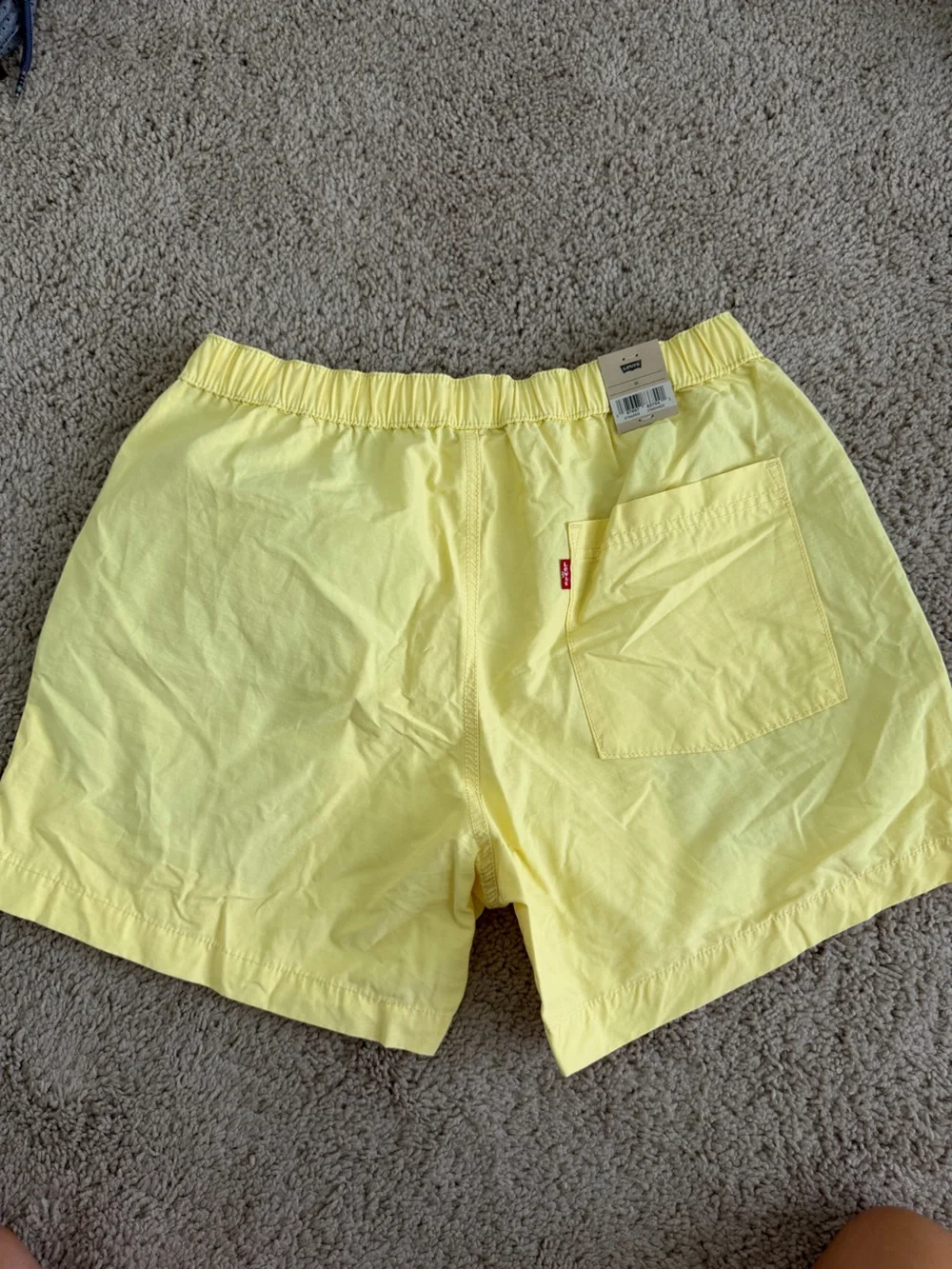 Levi's Men’s Pale Yellow Elastic Waist Athletic Shorts